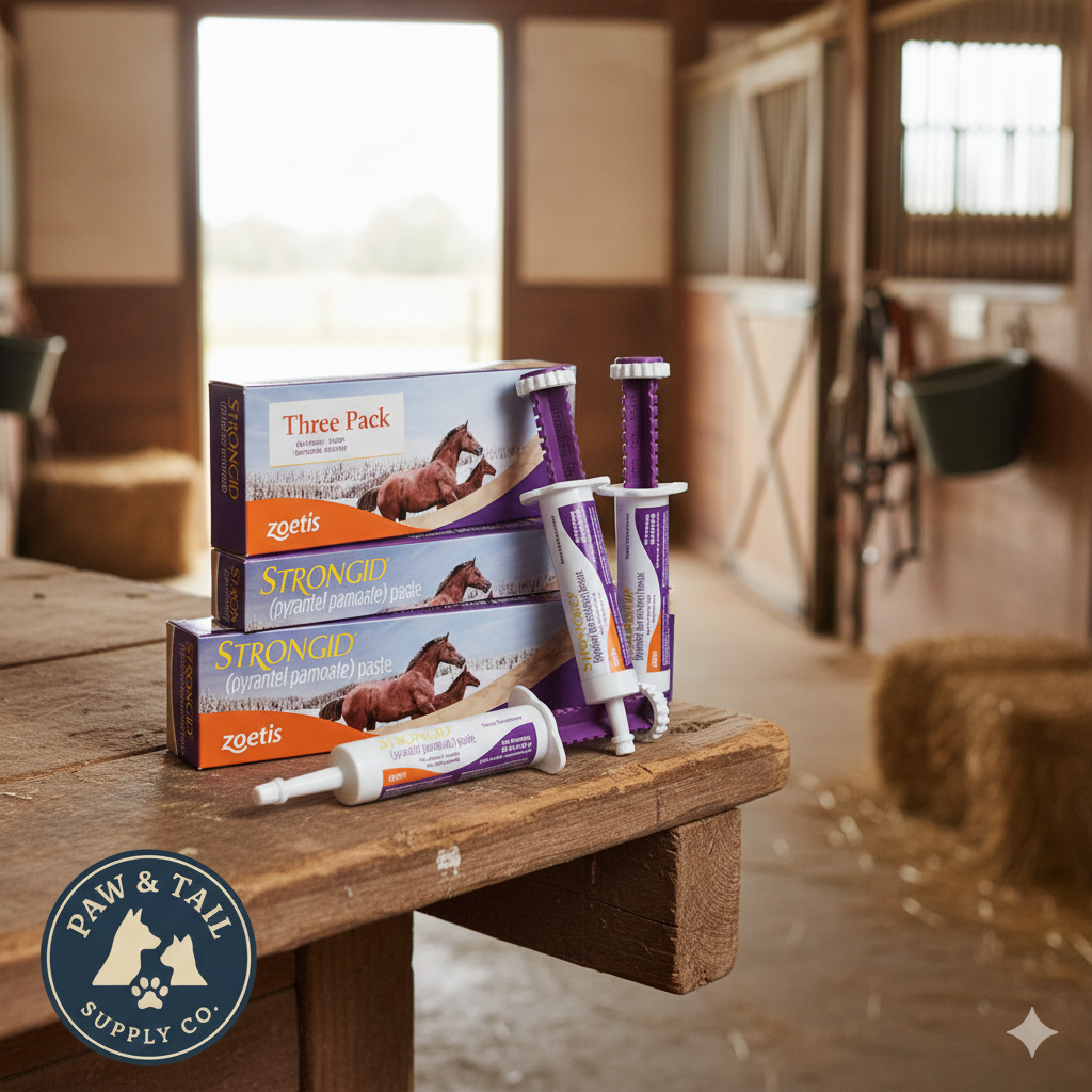 Strongid Paste Pyrantel Pamoate Horses Wormer Safe Foals Mares Care 20mL 3-Pack