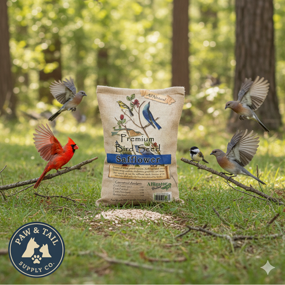 Alligator Safflower Seed Wild Bird Food 10 lb Natural Squirrel-Resistant Blend