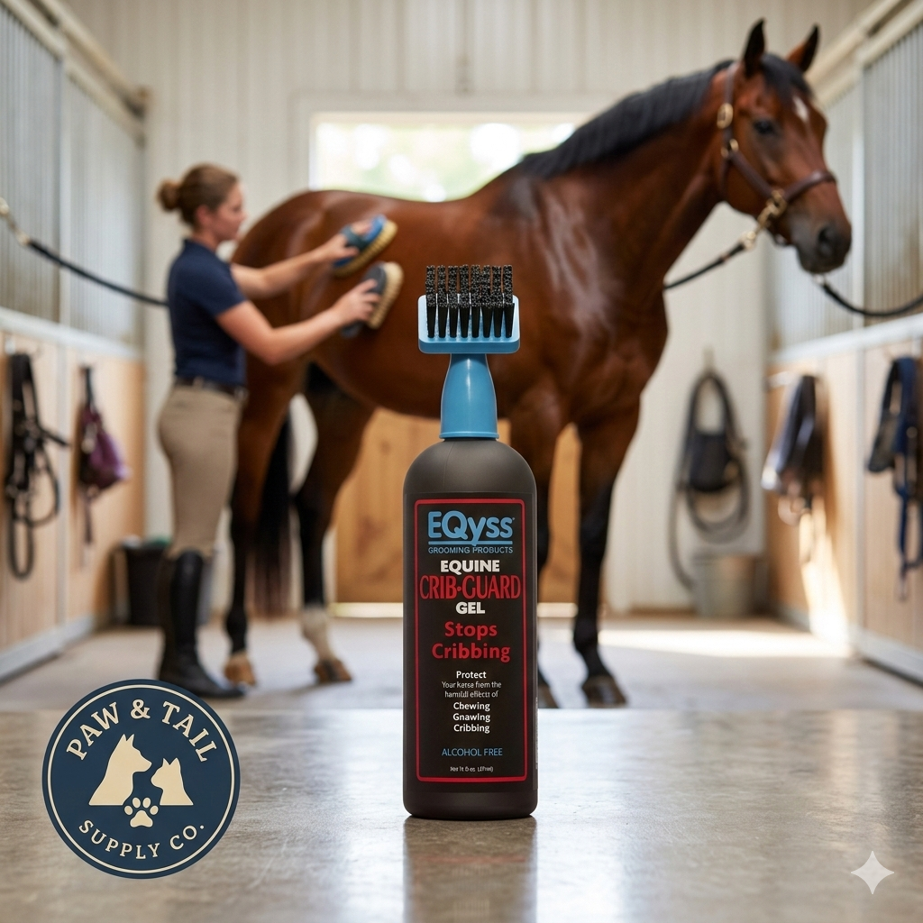 EQyss Crib-Guard Anti-Chewing Gel w/ Brush 16 oz. Aloe-Based Anti-Chew Horses