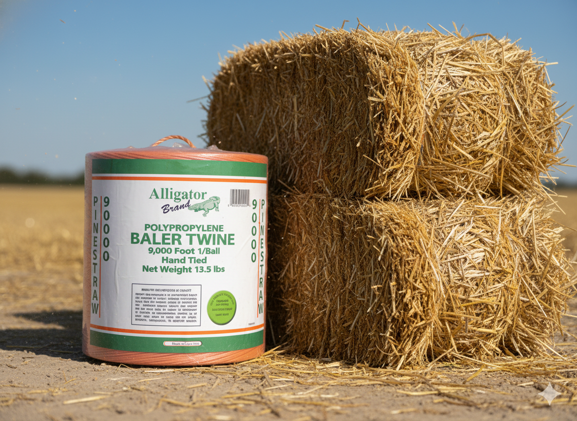 Alligator Brand Poly Baler Twine Pine Straw 9,000 Orange Roll Versatile Twine