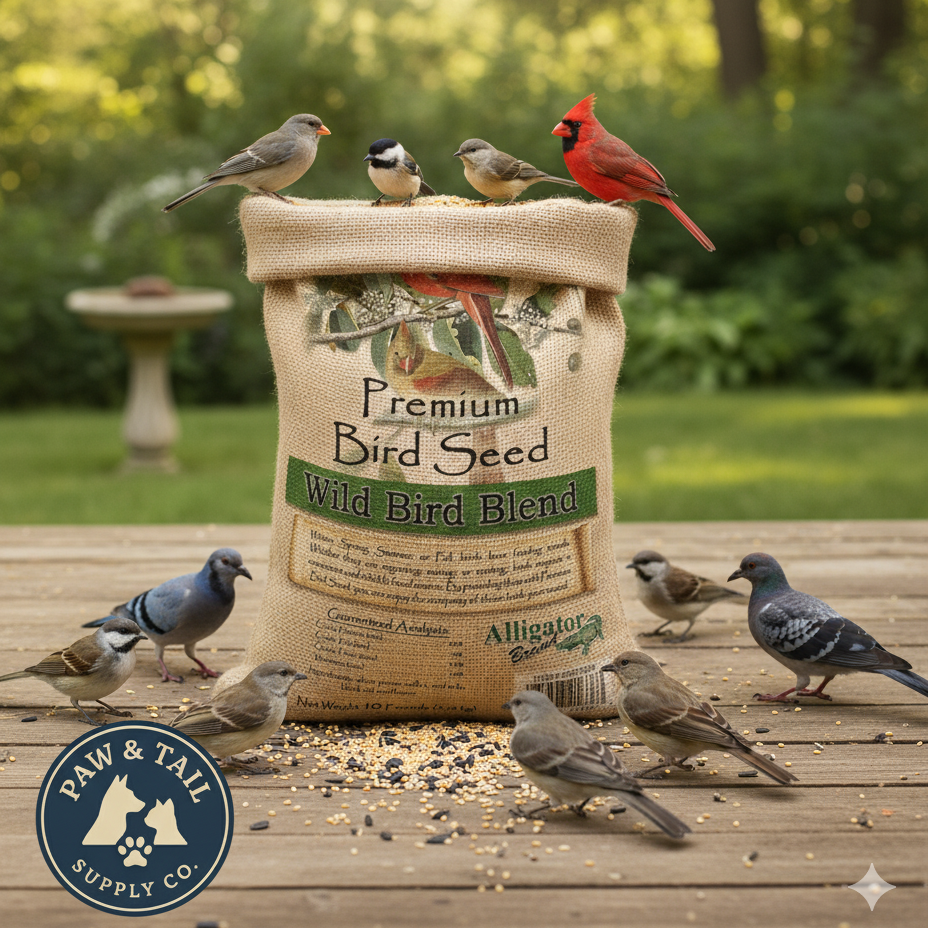 Alligator Premium Wild Bird Seed Blend 10 lb No Corn Natural Year-Round Feed
