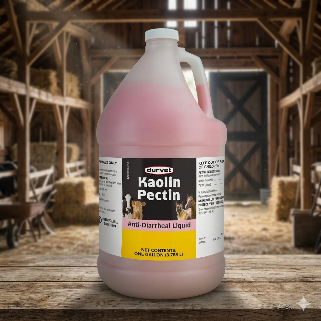 Durvet Kaolin Pectin Anti-Diarrheal Horse Cattle Dog & Cat Digestive 1 Gallon