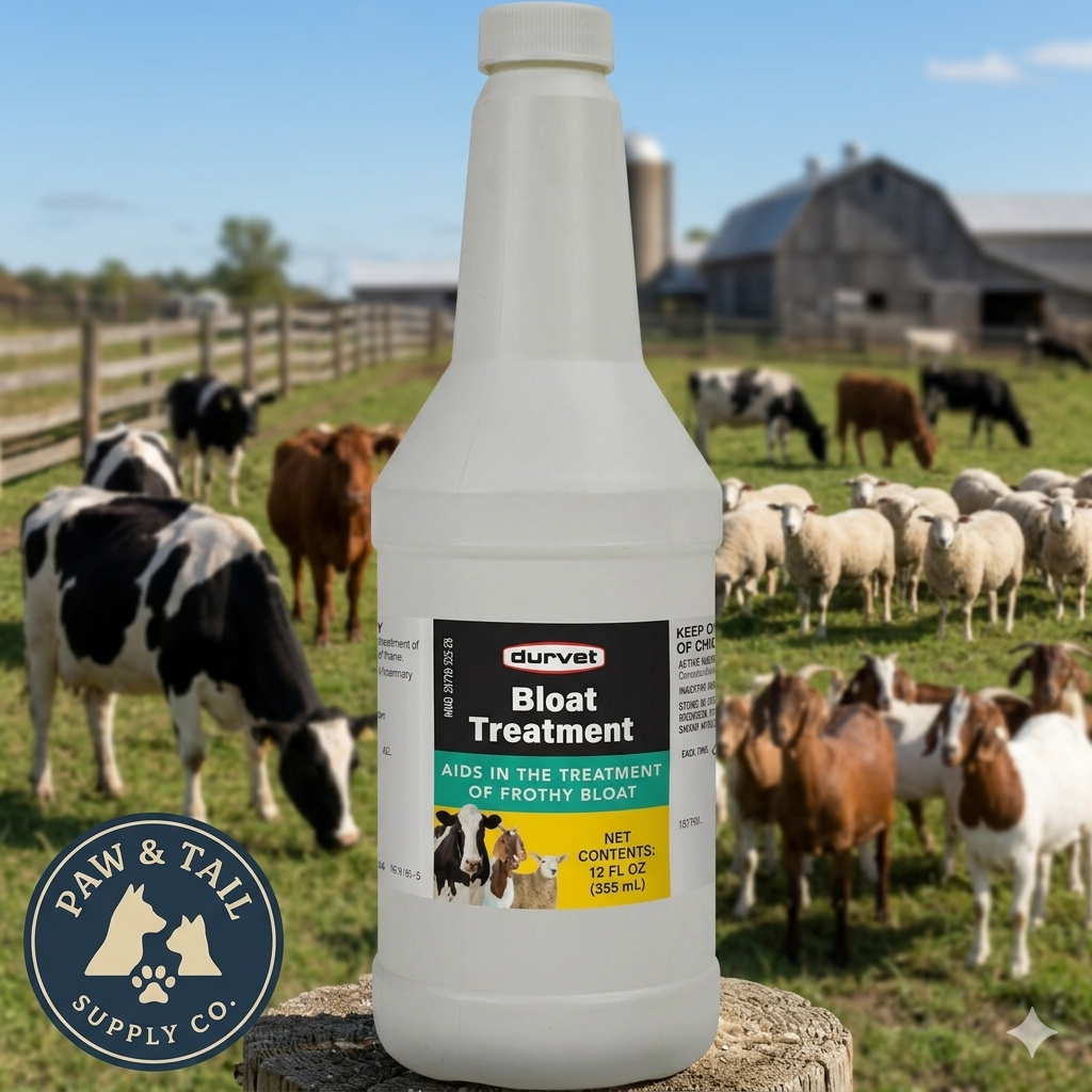 Durvet Bloat Treatment Cattle Sheep Goats Frothy Bloat Relief & Rumen Support 12 oz.