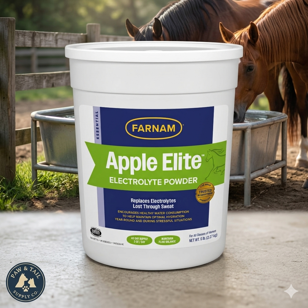 Farnam Apple Elite Electrolyte Powder for Horses Hydration Support Apple Flavor 5lb.