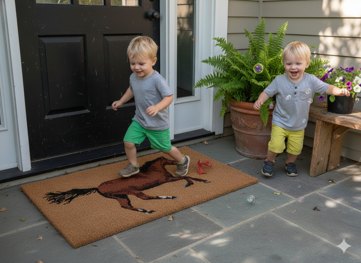Flexgard Coco Entrance Mat Galloping Horse Non-Slip Heavy Duty Dirt Trapper