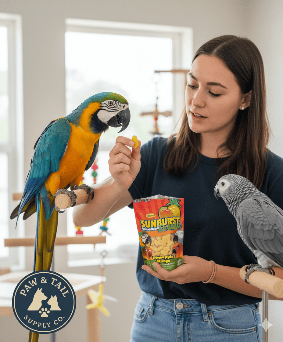 Higgins Sunburst Freeze-Dried Pineapple Mango .5 oz Bird Treat Natural Parrots