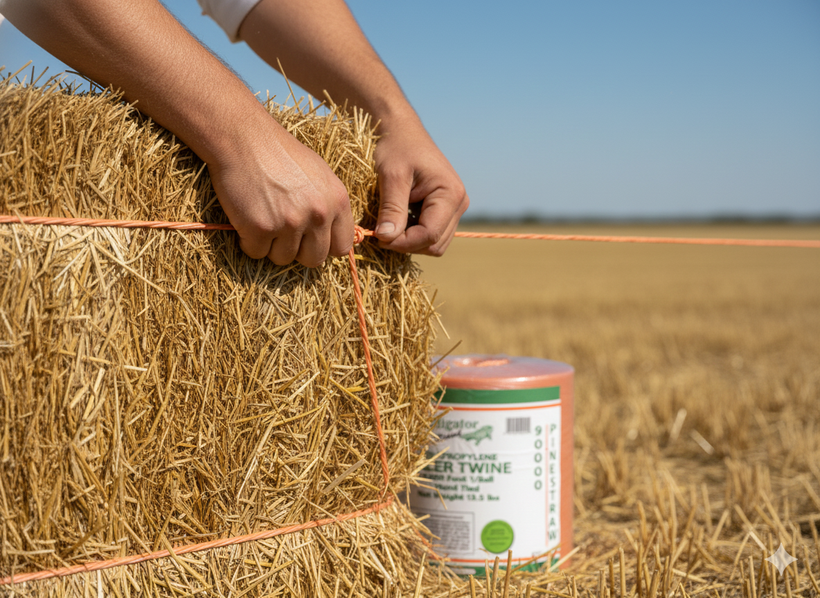 Alligator Brand Poly Baler Twine Pine Straw 9,000 Orange Roll Versatile Twine
