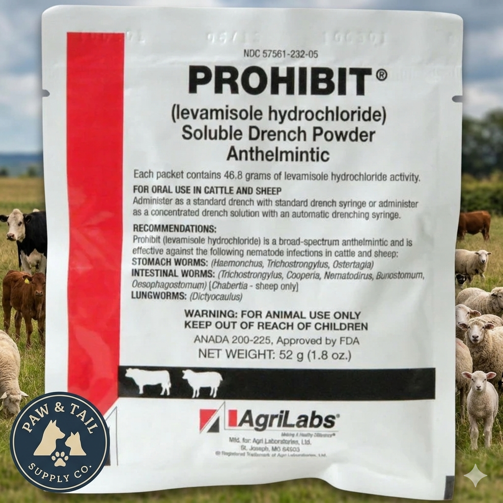 AgriLabs Prohibit Soluble Drench Powder for Cattle & Sheep 52g
