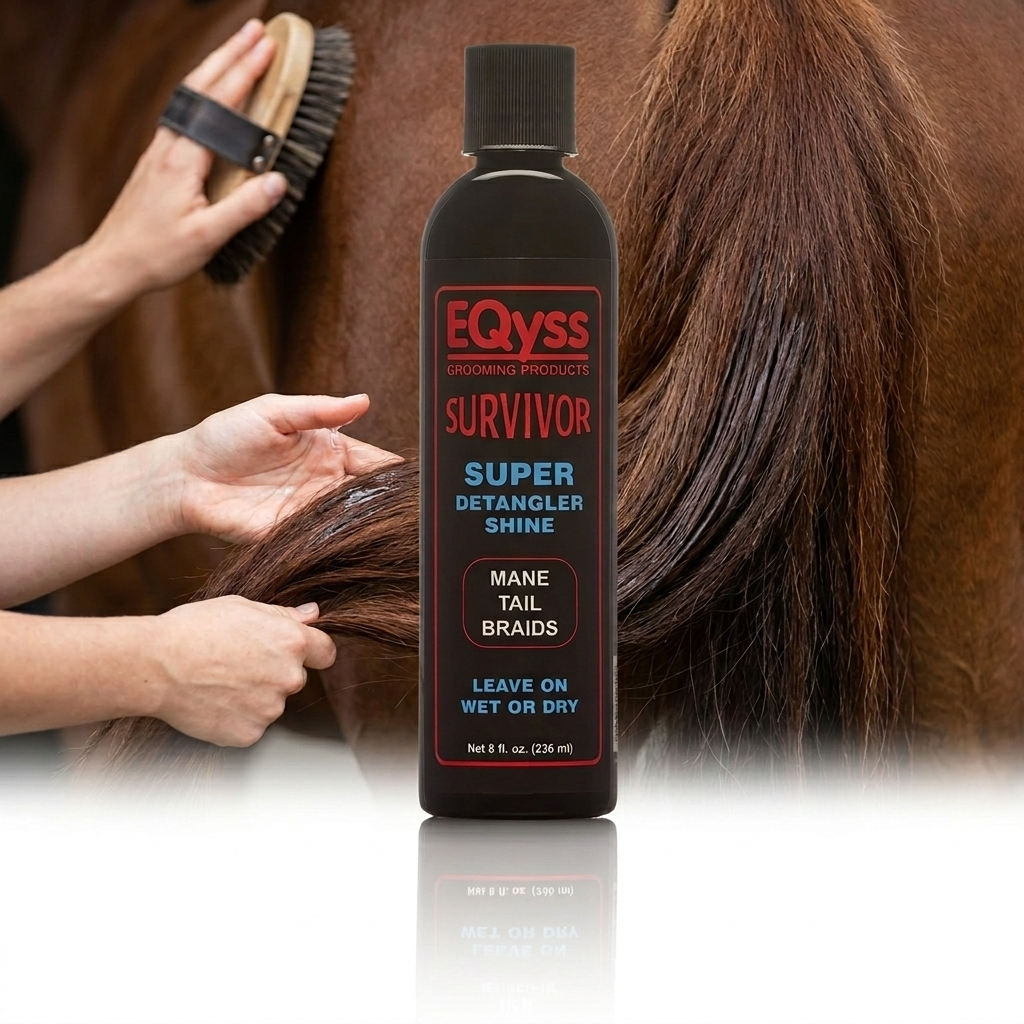 EQyss Survivor Mane & Tail Detangler 8 oz. Safe for Foals Mares Ponies & Horses