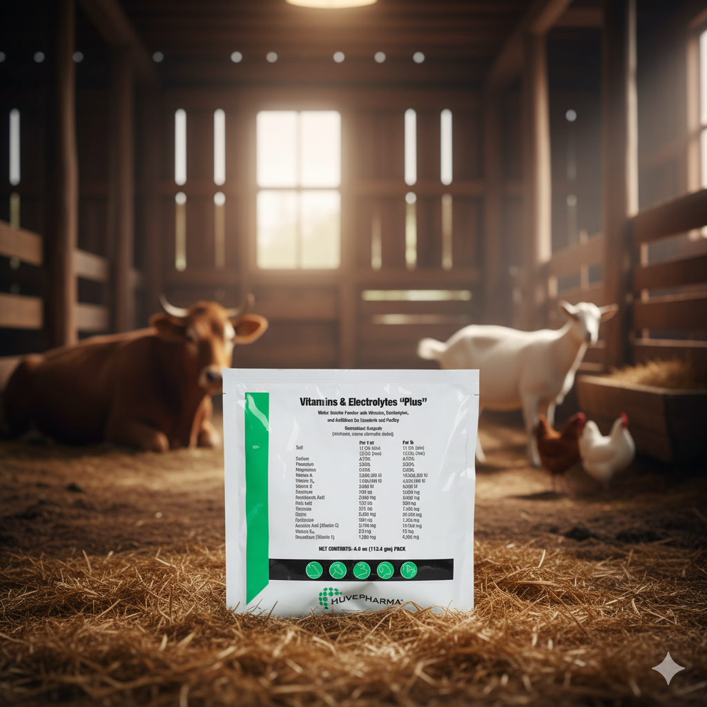 AgriLabs Vitamins & Electrolytes Plus for Cattle Swine Horses Poultry Animals 4 oz.