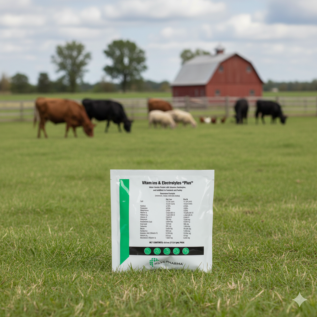 AgriLabs Vitamins & Electrolytes Plus for Cattle Swine Horses Poultry Animals 4 oz.