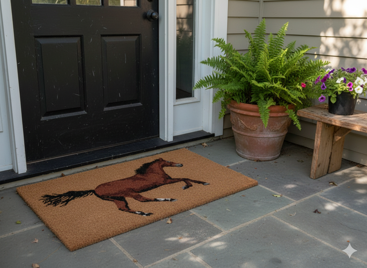 Flexgard Coco Entrance Mat Galloping Horse Non-Slip Heavy Duty Dirt Trapper