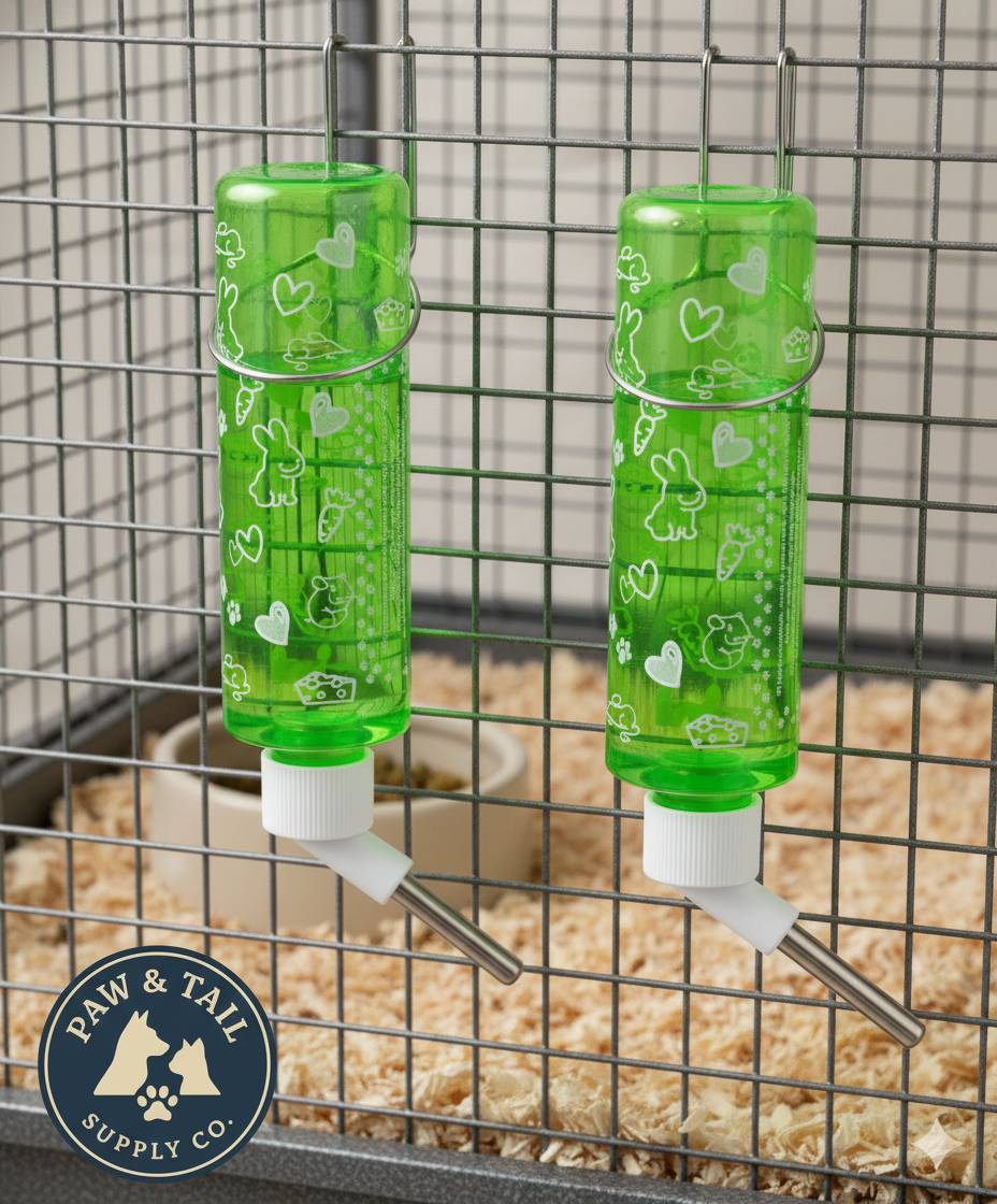Lixit Critter Brites Water Bottle 8 oz Small Animal No-Leak Cage Bottle USA 2-Pack
