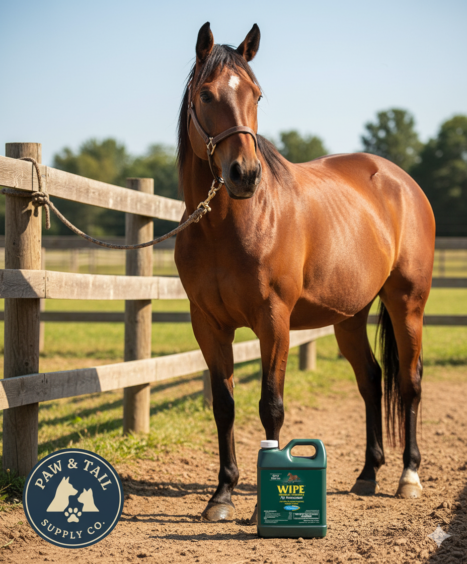 Farnam Wipe Fly Tick Protectant 32 oz. Repels Kills Flies Ticks Horses