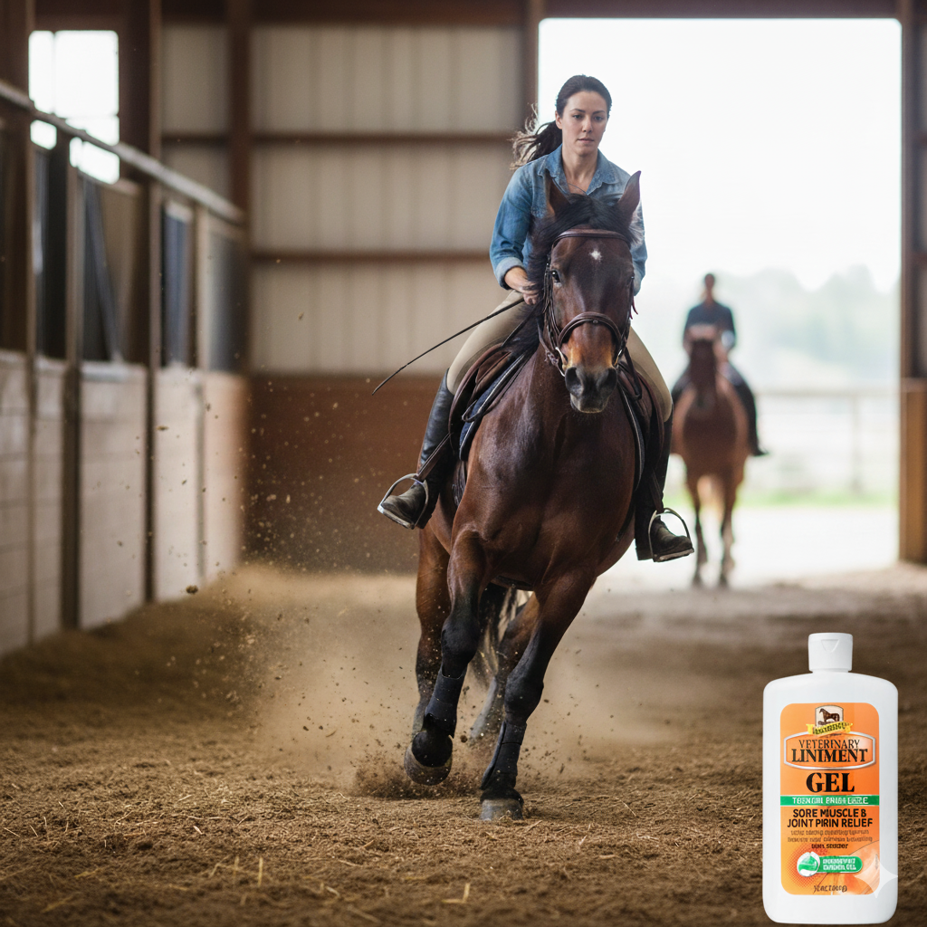 Absorbine Liniment Gel for Horses Soothes Muscles & Joints After Training 12 oz. 2-Pack