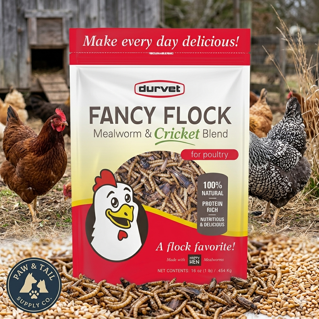 Durvet Fancy Flock Mealworm & Cricket Bird Treats High Protein Chicken Treats 16 oz.