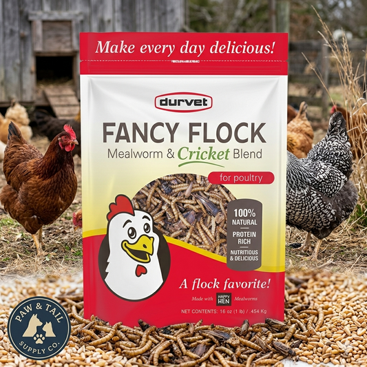Durvet Fancy Flock Mealworm & Cricket Bird Treats High Protein Chicken Treats 16 oz.