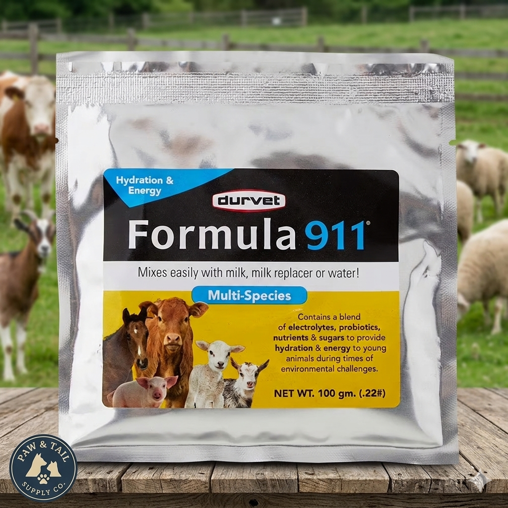 Durvet Formula 911 Electrolyte & Probiotic Support for Baby Animals 4 oz.