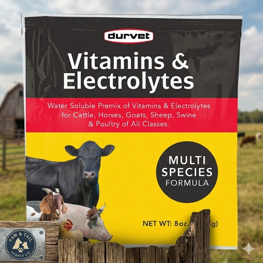 Durvet Vitamins & Electrolytes for Poultry Livestock Horses 8 oz.