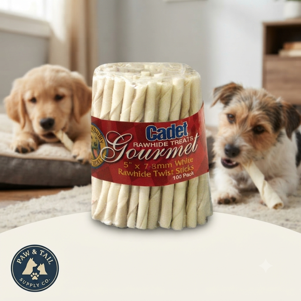 Twists de piel de res para perros Cadet, 5 pulgadas, 100 unidades
