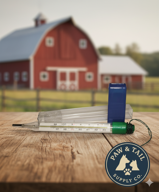 Ideal Veterinary Digital Thermometer Mercury Free w/ Case Livestock Horses Dogs