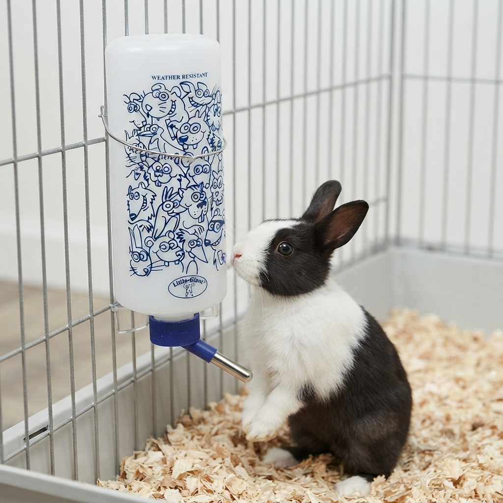 Pet Lodge Small Animal Water Opaque Plastic Bottle No-Leak Dispenser 32oz
