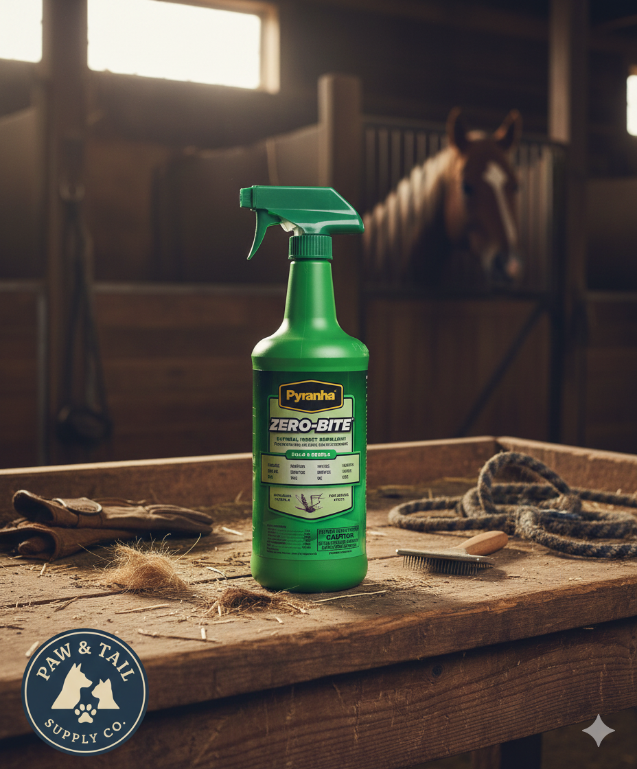 Pyranha Zero-Bite Natural Insect Spray 32 oz Horse Dog Cat Fly Repellent