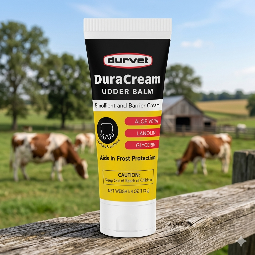 Durvet Duracream Udder Balm Tube Livestock Animals Soothe Chapped Skin 4oz.