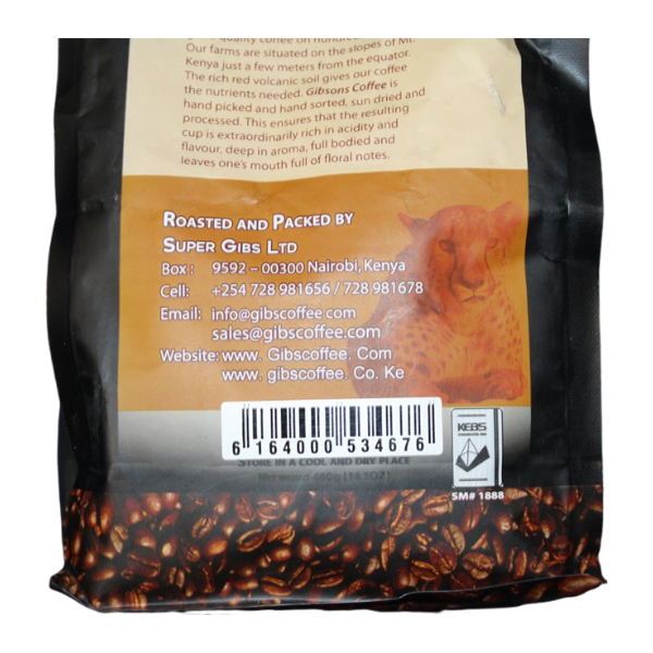 Gibsons Coffee Kenya Espresso Fine Grind Dark Roast 400g