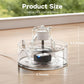 Glass Cat Water Fountain 2.7L Ultra Quiet BPA Free Auto Pet Fountain