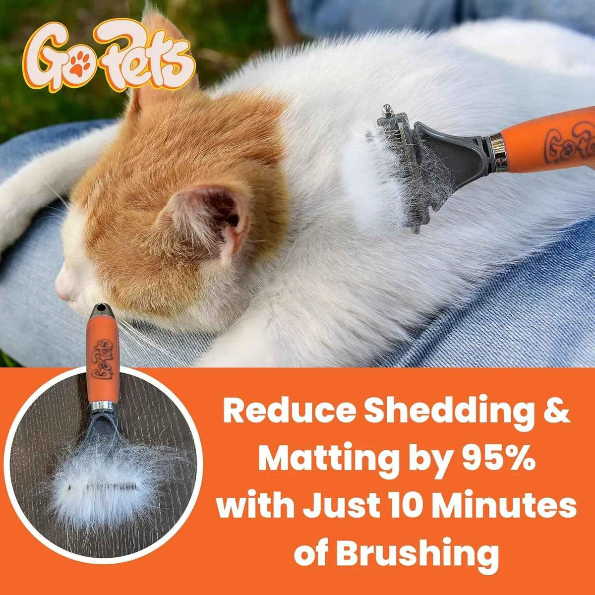 GoPets 2-in-1 Dematting & Deshedding Comb for Dogs & Cats
