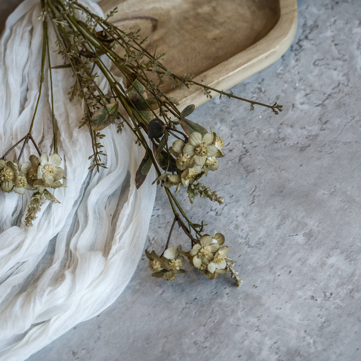 20.5" Rustic Green Wildflower Spray – Faux Floral Stem