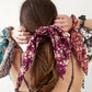 Black Floral Scarf Scrunchie