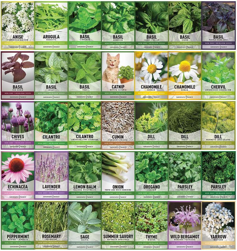 Garden Seed Kit: 70 Heirloom, Non-GMO Varieties of Vegetables, Fruits, and Herbs