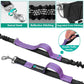 Hands Free Dog Leash Dual Bungee Waist Belt Adjustable Running Walking 2 Dogs