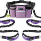 Hands Free Dog Leash Dual Bungee Waist Belt Adjustable Running Walking 2 Dogs