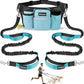 Hands Free Dog Leash Dual Bungee Waist Belt Adjustable Running Walking 2 Dogs