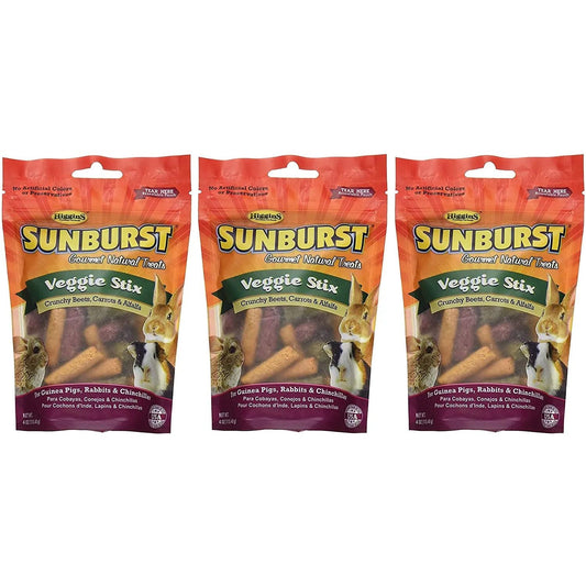 Higgins Sunburst Gourmet Natural Small Animal Treat Veggie Stix 4 oz. 3-Pack