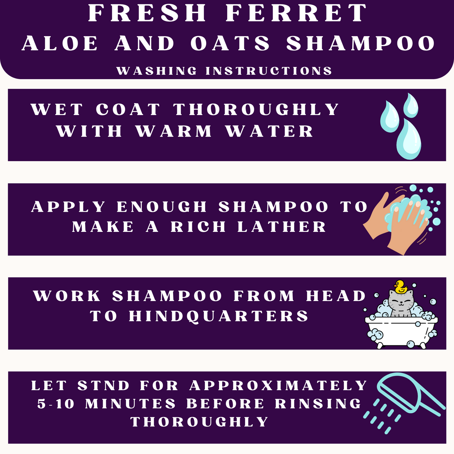 Piccardmeds4pets Fresh Ferret Aloe and Oats Shampoo 12 oz. + FREE Bandana!