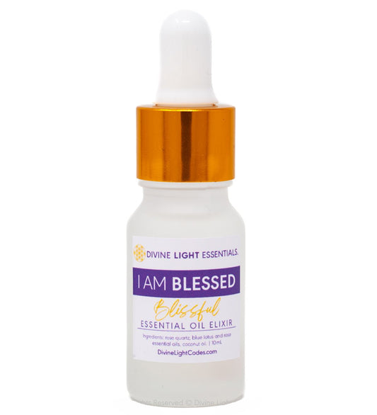 I Am Blessed Blissful Elixir – Frequency Lifter - Blue Lotus & Rose - 10mL or 30mL Dropper Bottle