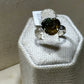 Anillo de flor de turmalina amarilla y verde (03.0048)