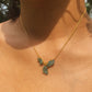 Three-Pronged Raw Apatite Gold Necklace