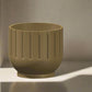 Modern Indoor Planter with Drainage – 3D Printed Fluted Plant Pot, Vertical Ribbed Design, Minimalist Decor Accent, Mid-Bubble