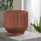 Modern Indoor Planter with Drainage – 3D Printed Fluted Plant Pot, Vertical Ribbed Design, Minimalist Decor Accent, Mid-Bubble