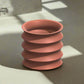 Rippled Plant Pot with Drainage – Modern Organic Indoor Planter with Saucer, 3D Printed Wavy Pot for Houseplants - BRIM
