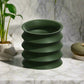 Rippled Plant Pot with Drainage – Modern Organic Indoor Planter with Saucer, 3D Printed Wavy Pot for Houseplants - BRIM