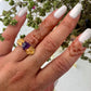 Citrine/Amethyst Cluster Ring - Gold