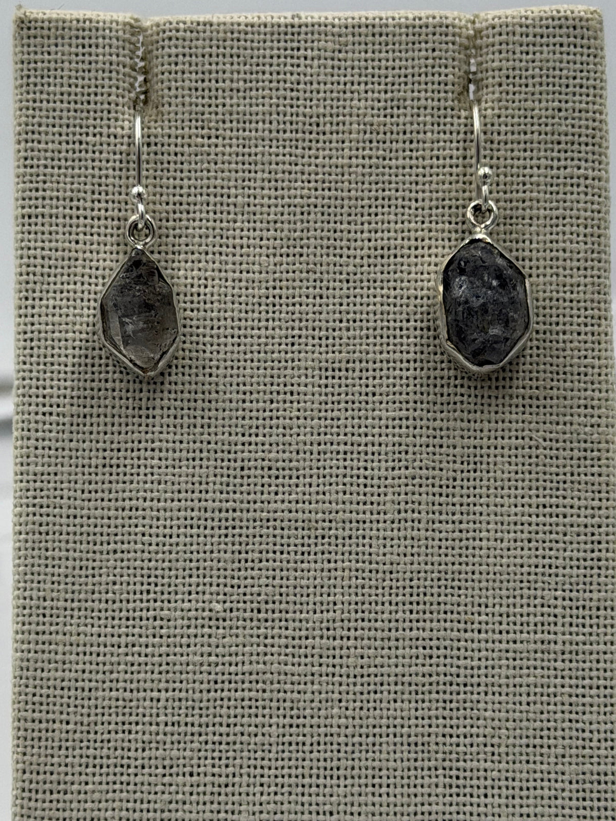 Pendientes colgantes de plata de ley con diamantes de Herkimer