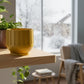 Modern Indoor Planter with Drainage – 3D Printed Fluted Plant Pot, Vertical Ribbed Design, Minimalist Decor Accent, Mid-Bubble