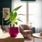 Modern Indoor Planter with Drainage – 3D Printed Fluted Plant Pot, Vertical Ribbed Design, Minimalist Decor Accent, Mid-Bubble